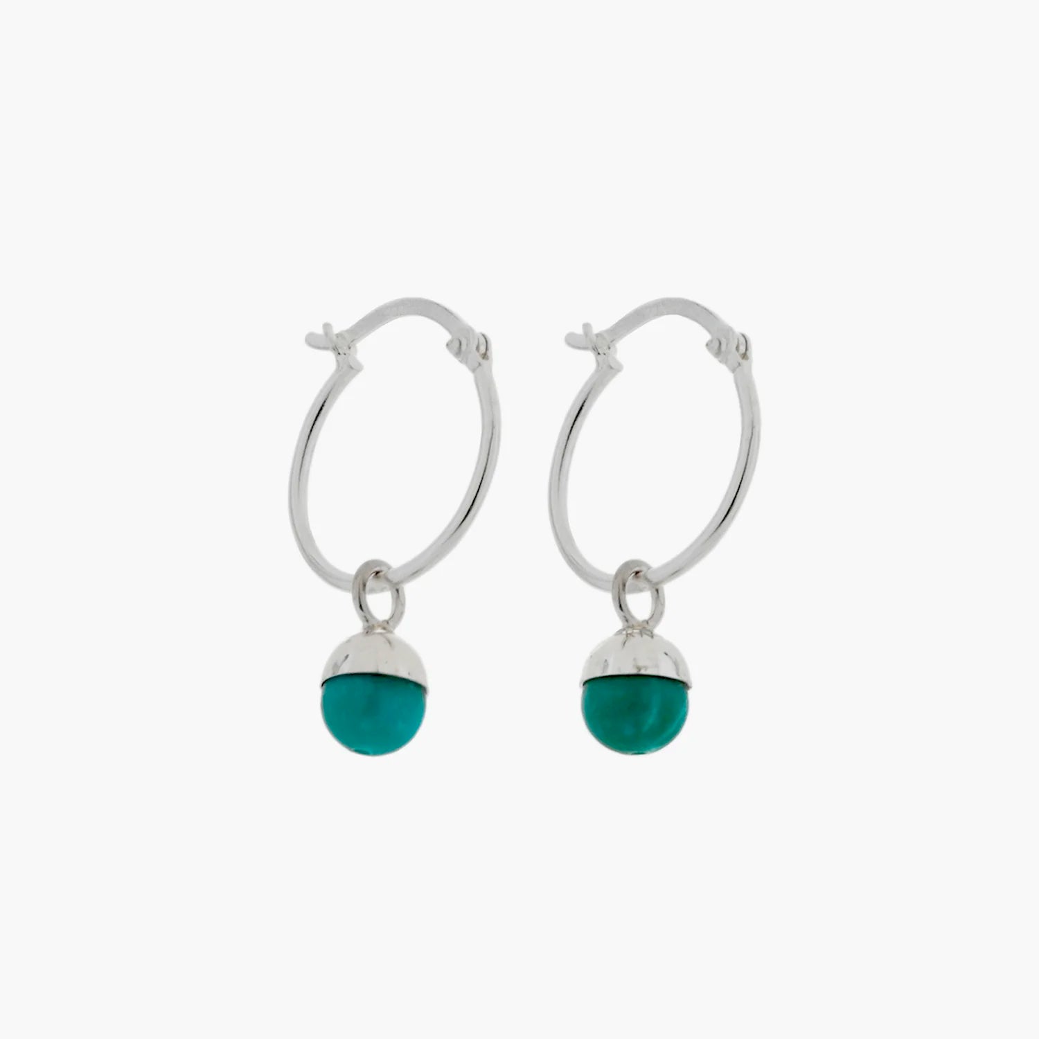 Turquoise Sphere Hoop Earrings