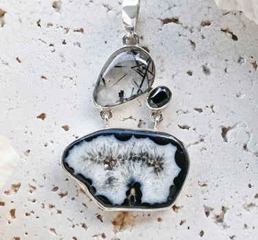 Black Agate Pendant - One of a Kind