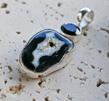 Black Agate Pendant - One of a Kind
