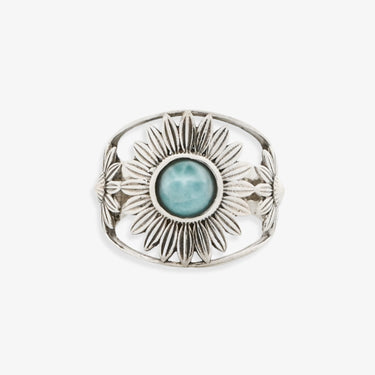 Sunflower Larimar Ring