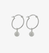 Silver Sphere Hoop Earrings