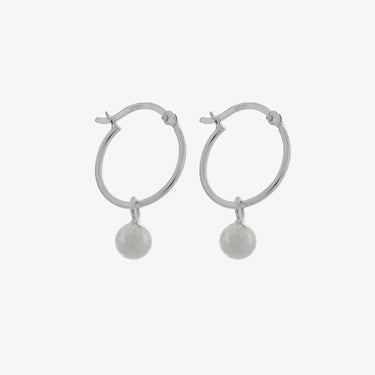 Silver Sphere Hoop Earrings