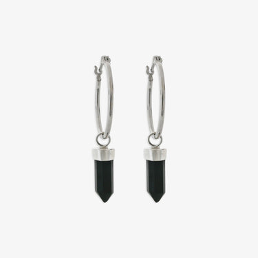 Onyx Point Hoop Earrings