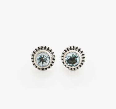 Blue Topaz Dotted Studs