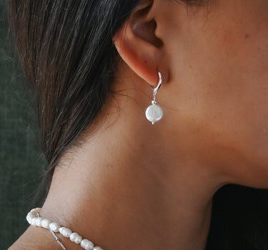 Oceania Pearl Hoop Earrings