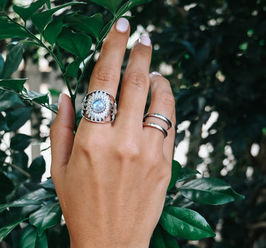 Sunflower Moonstone Ring