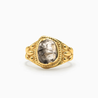 24K Gold Vermeil Mermaid Herkimer Diamond Ring
