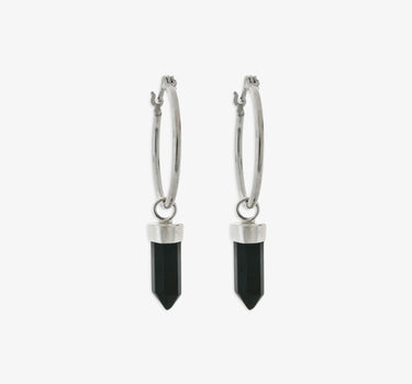 Onyx Point Hoop Earrings