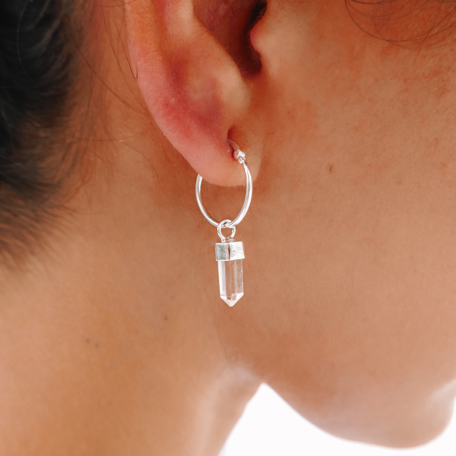 Quartz Point Hoop Earrings – River Nomad