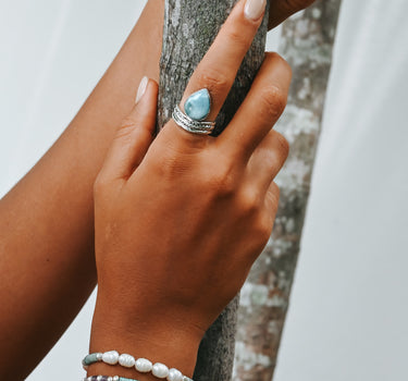 Sea Breeze Larimar Ring