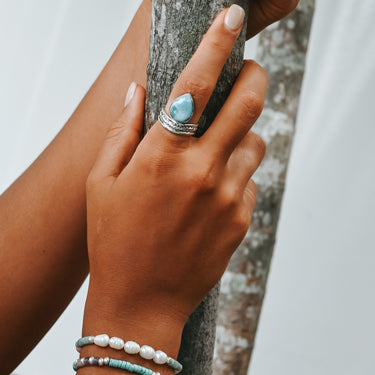 Sea Breeze Larimar Ring