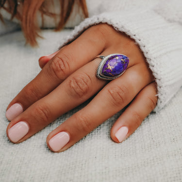 Purple Eye Turquoise Ring