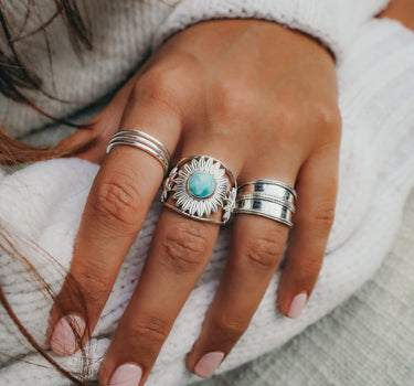 Sunflower Larimar Ring