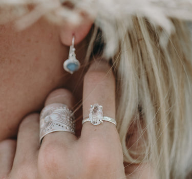 Raw Herkimer Diamond Ring