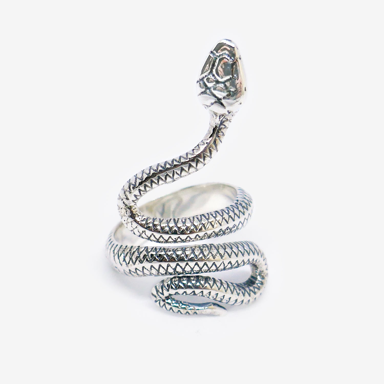 Punk 925 Sterling Silver Serpent Snake Ring Reptile Animal Jewelry for Men  Boys Two Tone Open and Adjustable|Amazon.com